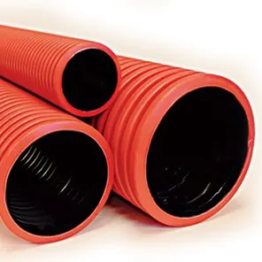 Труба гофрированная двустенная ПНД/ПВД с/з красная д110 (50м/уп)