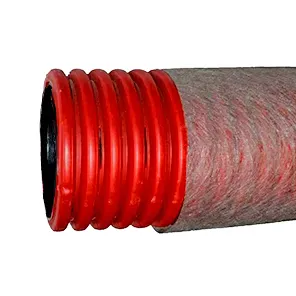 Труба дренажная гофрированная ПНД д125 (50м/уп) с геотекстилем